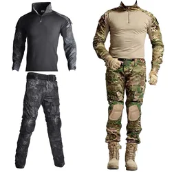 Set táctico hombre camisa manga larga y pantalones ripstop MOLLE