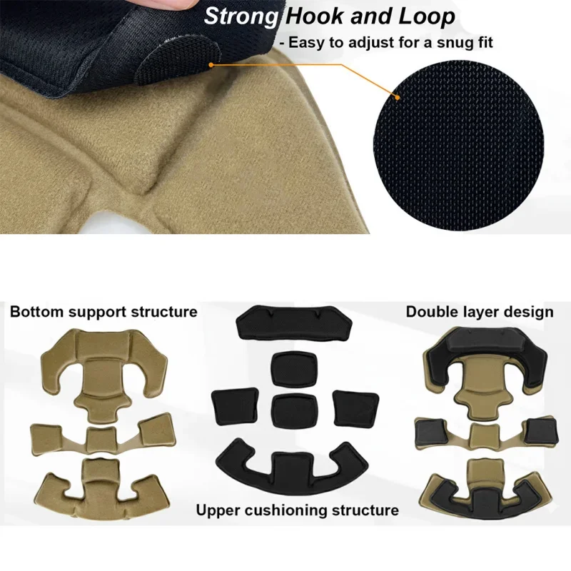 Almohadillas espuma viscoelástica para casco táctico FAST/MICH/ACH - imagen 4