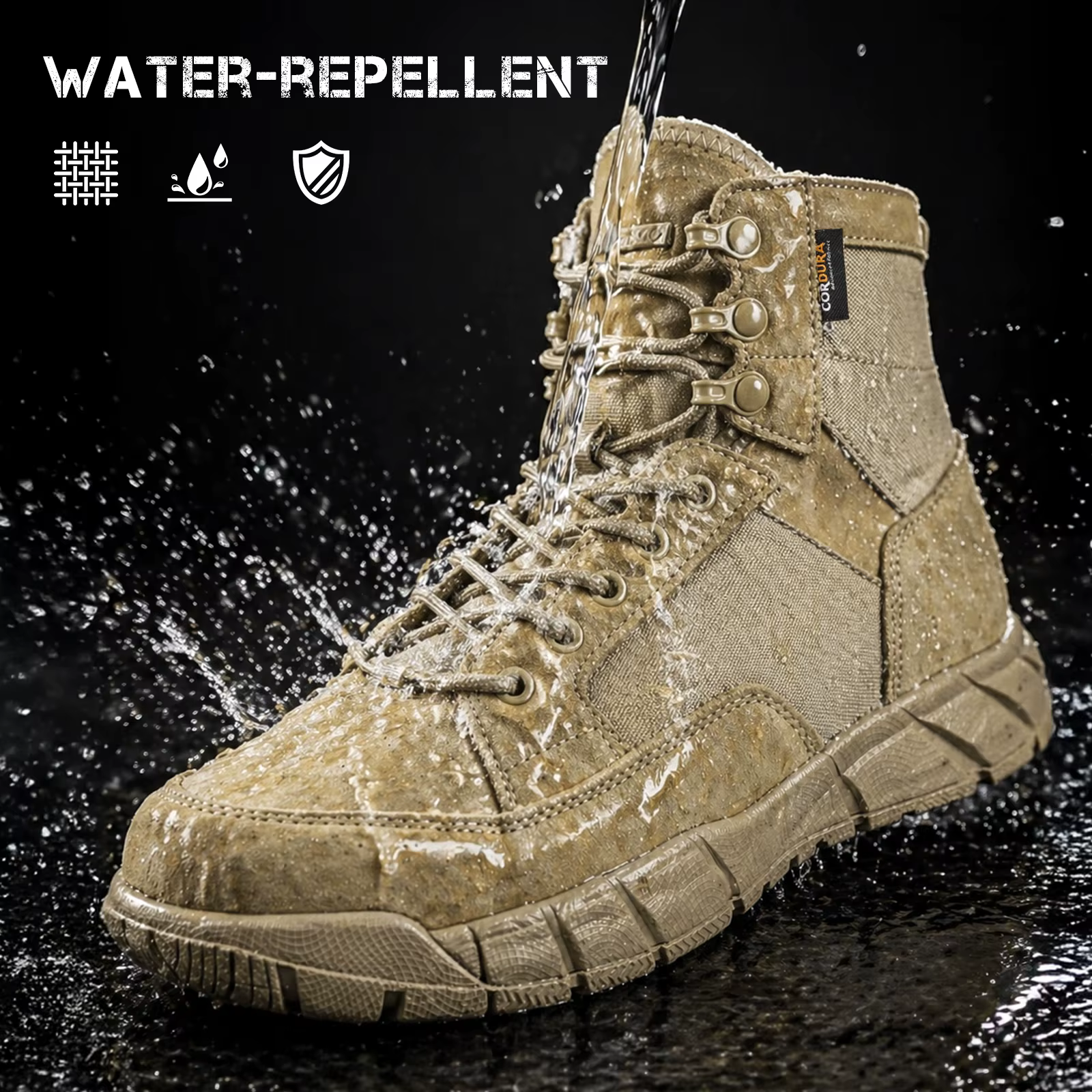 Botas tácticas impermeables Antárctica con cordones para senderismo - imagen 2