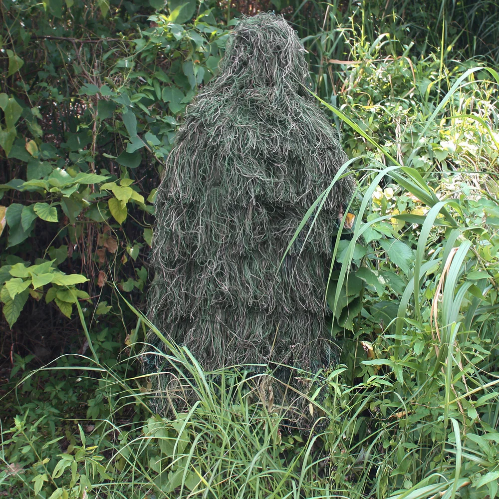 Traje Ghillie 3D en color bosque para caza