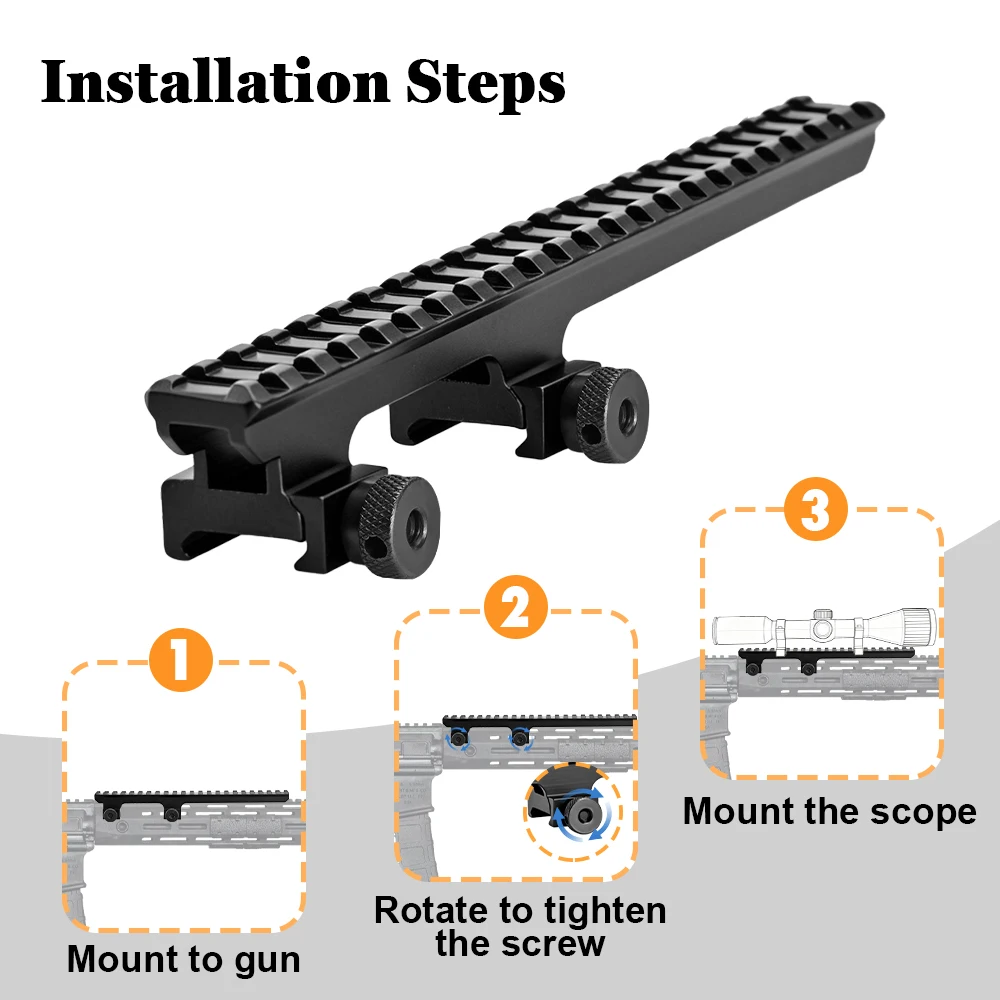 Adaptador elevador mira telescópica Picatinny Dovetail para rifle - imagen 3