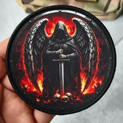 Parche táctico alas de ángel y calavera con velcro para ropa