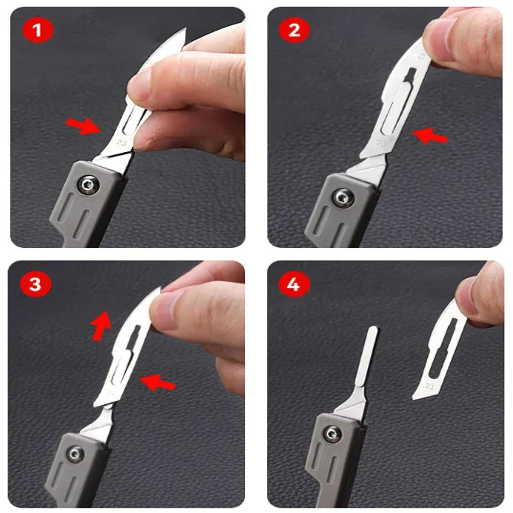 cuchillo plegable médico EDC con cuchillas reemplazables - imagen 3