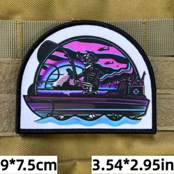 Parche táctico moral calavera barco y flota militar gancho y bucle