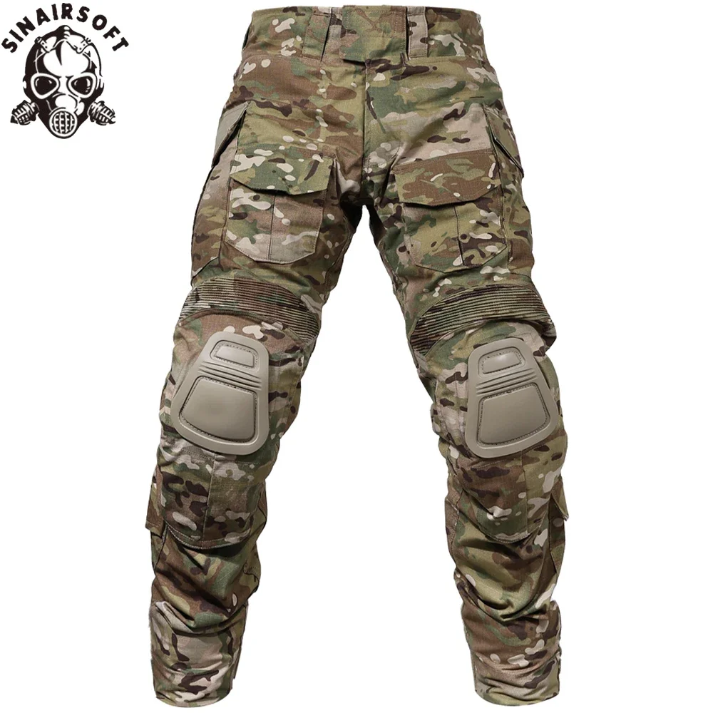 SINAIRSOFT G3 Pantalones tácticos rodilleras Multicam