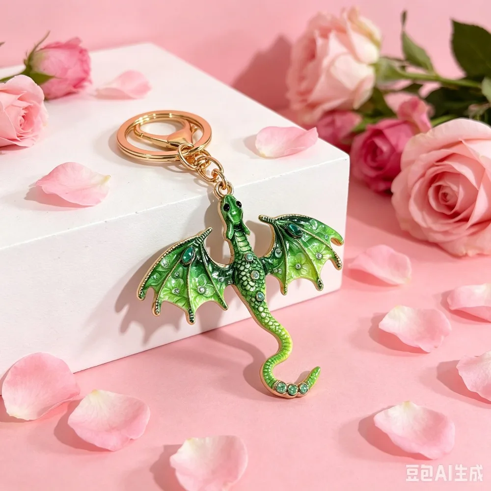 Llavero esmalte dragón Wiván colgante para bolso y coche - imagen 4