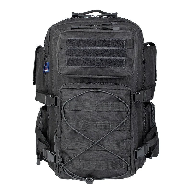 Mochila táctica de nailon exterior tres compartimentos y bolsillos