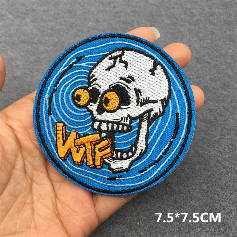 Parche táctico bordado calavera llamas – Para mochila o chaqueta - imagen 4