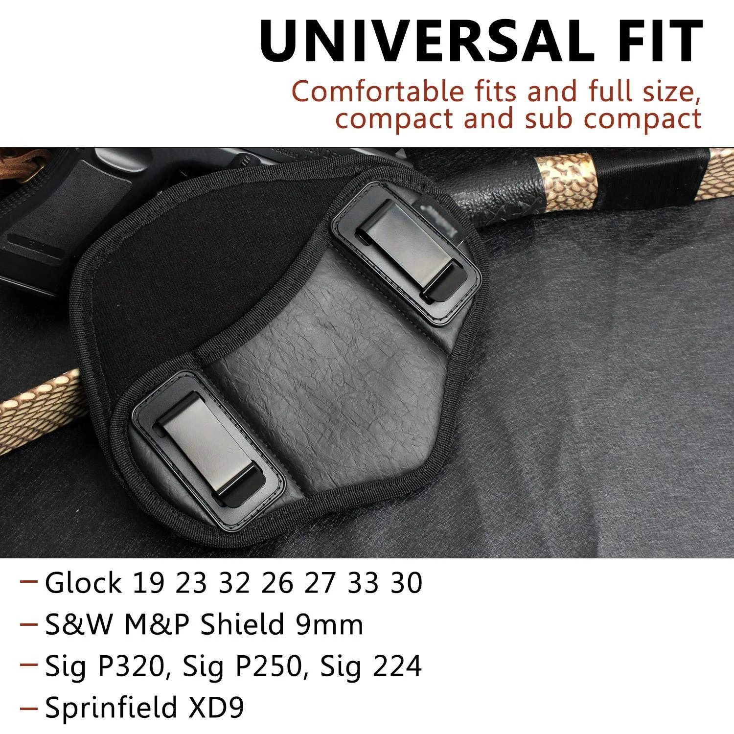 Funda táctica IWB Glock 19 P320 – Cuero sintético transporte oculto - imagen 5