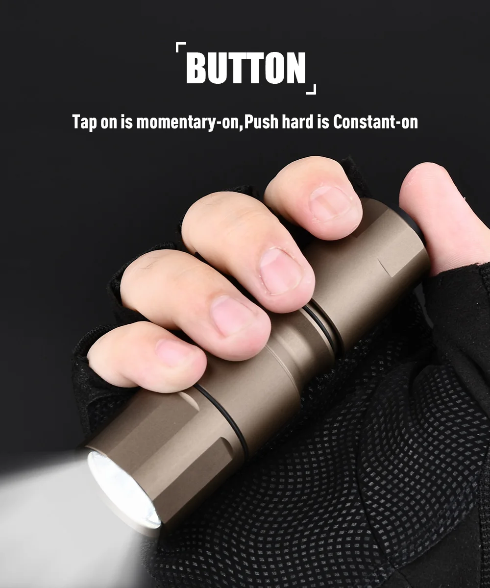 Linterna montada en un casco táctico