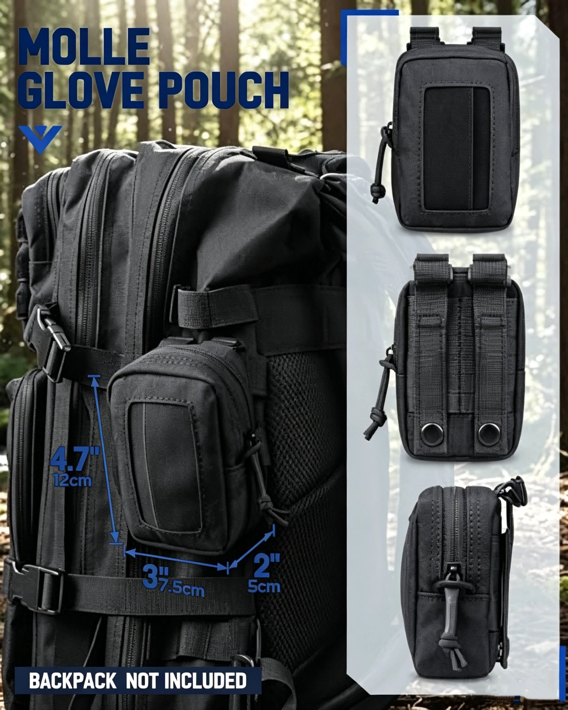Portaguantos Táctico Molle Nylon - Funda Cinturón EMT Caza Outdoor - imagen 4