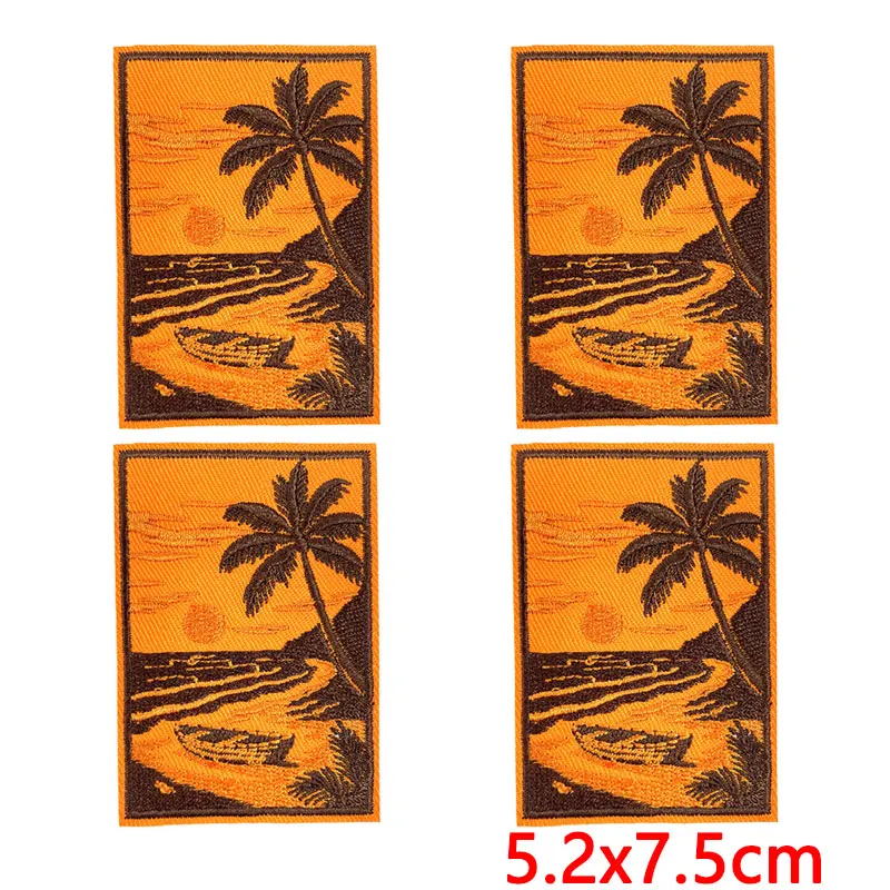 Parche termoadhesivo camping palmera, tienda y oso para mochila - imagen 2