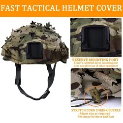 Funda táctica para casco malla transpirable y camuflaje ajustable