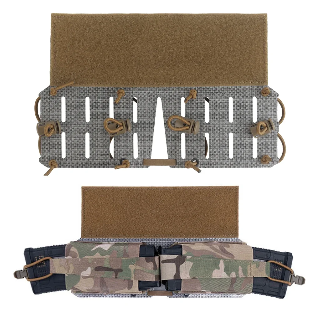 Panel táctico MOLLE horizontal para portaplacas con bolsa cargadores - imagen 2