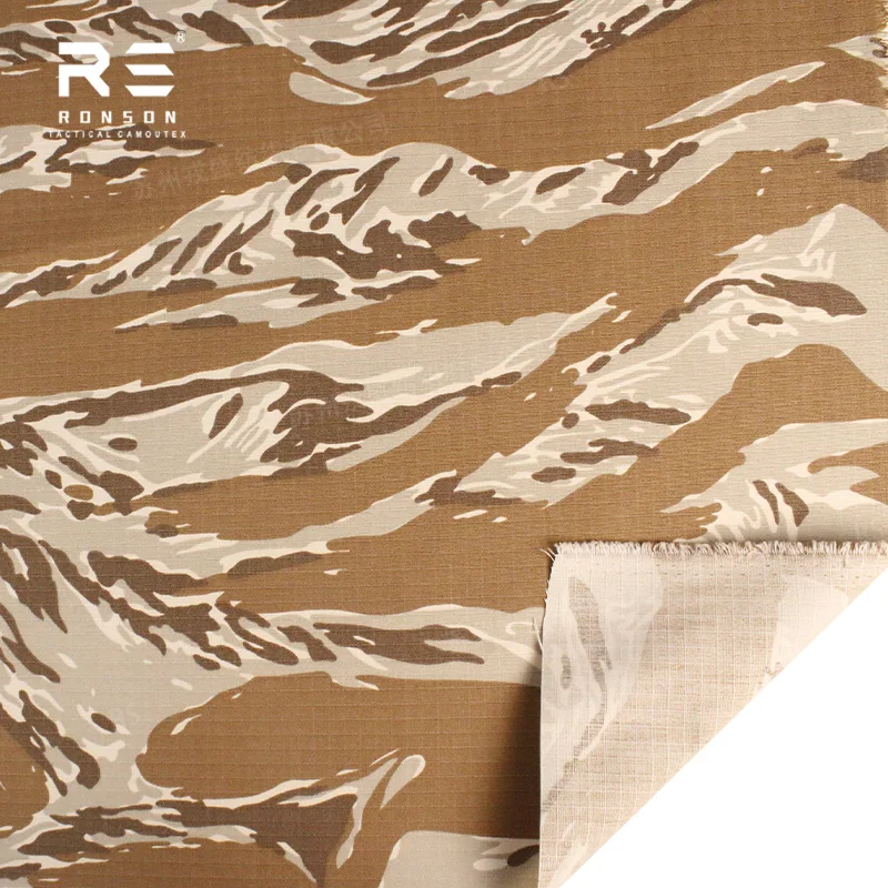 Tela camuflaje táctico tigre del desierto a rayas para uniforme - imagen 2