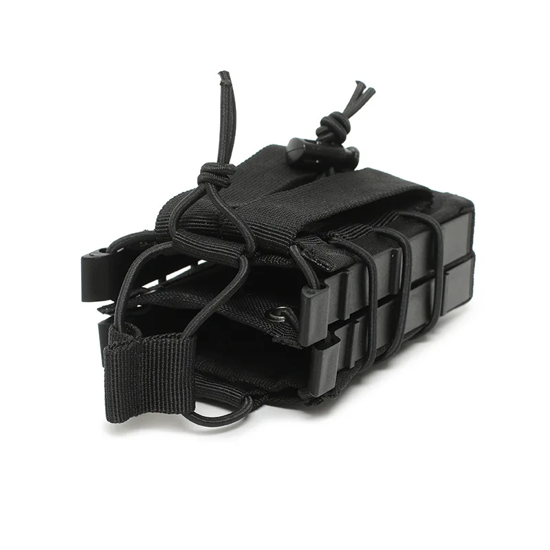 Funda táctica MOLLE doble para cargador 5,56, parte superior abierta