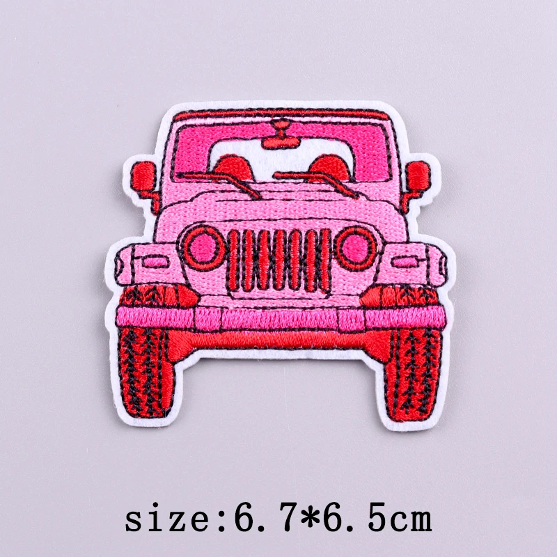 Parche bordado termoadhesivo corazón rosa flores dibujos animados - imagen 2