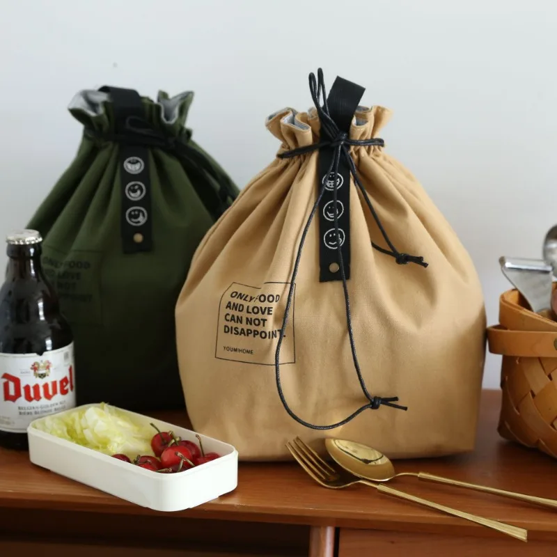 Bolsa de almuerzo Bento portátil de lona para picnic exterior y fresco - imagen 5