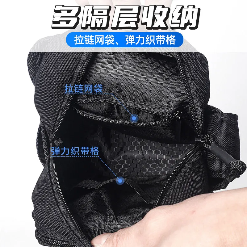 Riñonera táctica MOLLE EDC de cintura con cremallera y compartimentos - imagen 3