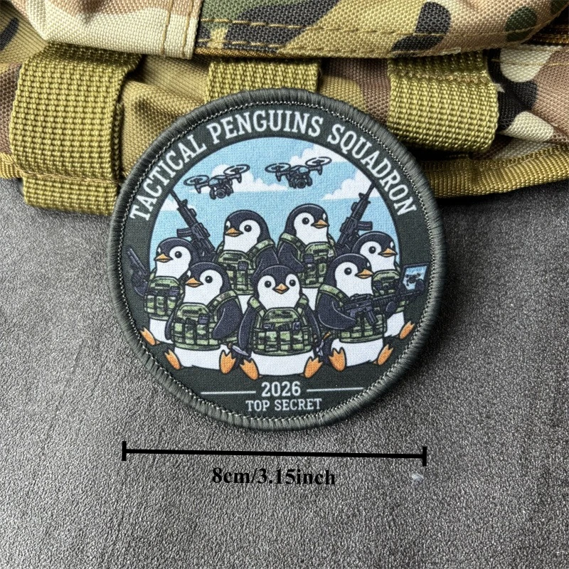 Parche táctico pingüino moral militar con gancho y bucle para mochila - imagen 2