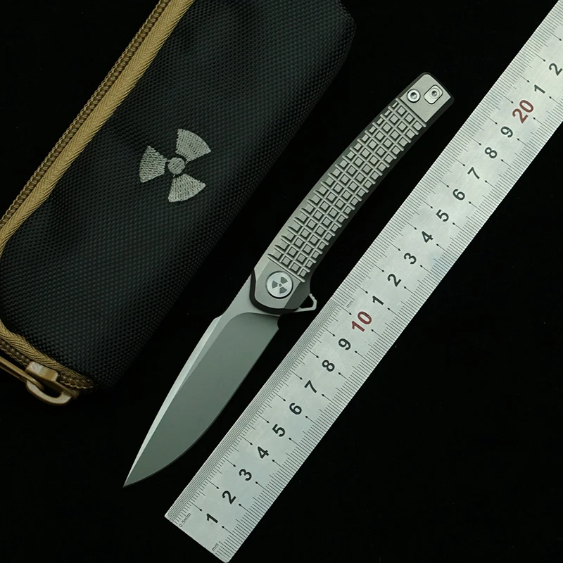 LEMIFSHE JR9613 Cuchillo plegable táctico M390 titanio - imagen 3
