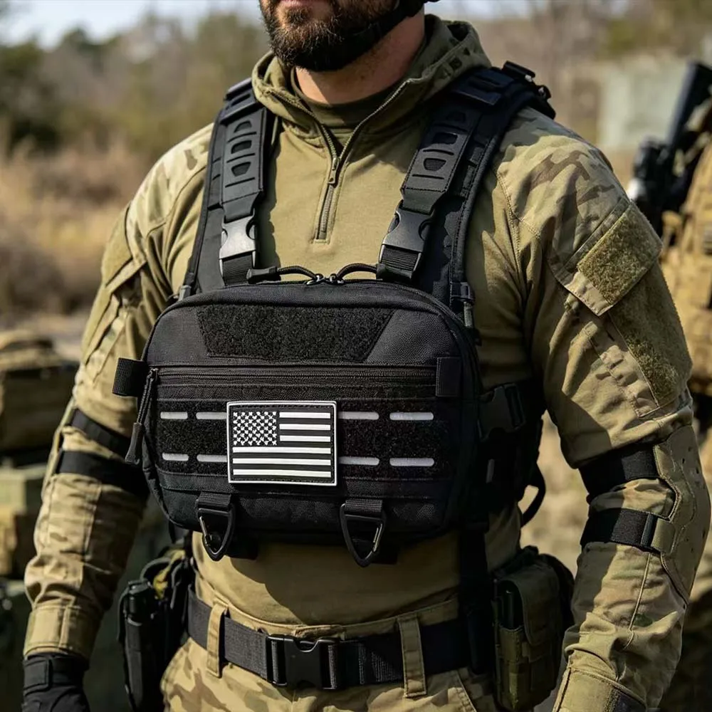 Bolso táctico de pecho camuflaje para ciclismo en aire libre hombre - imagen 4