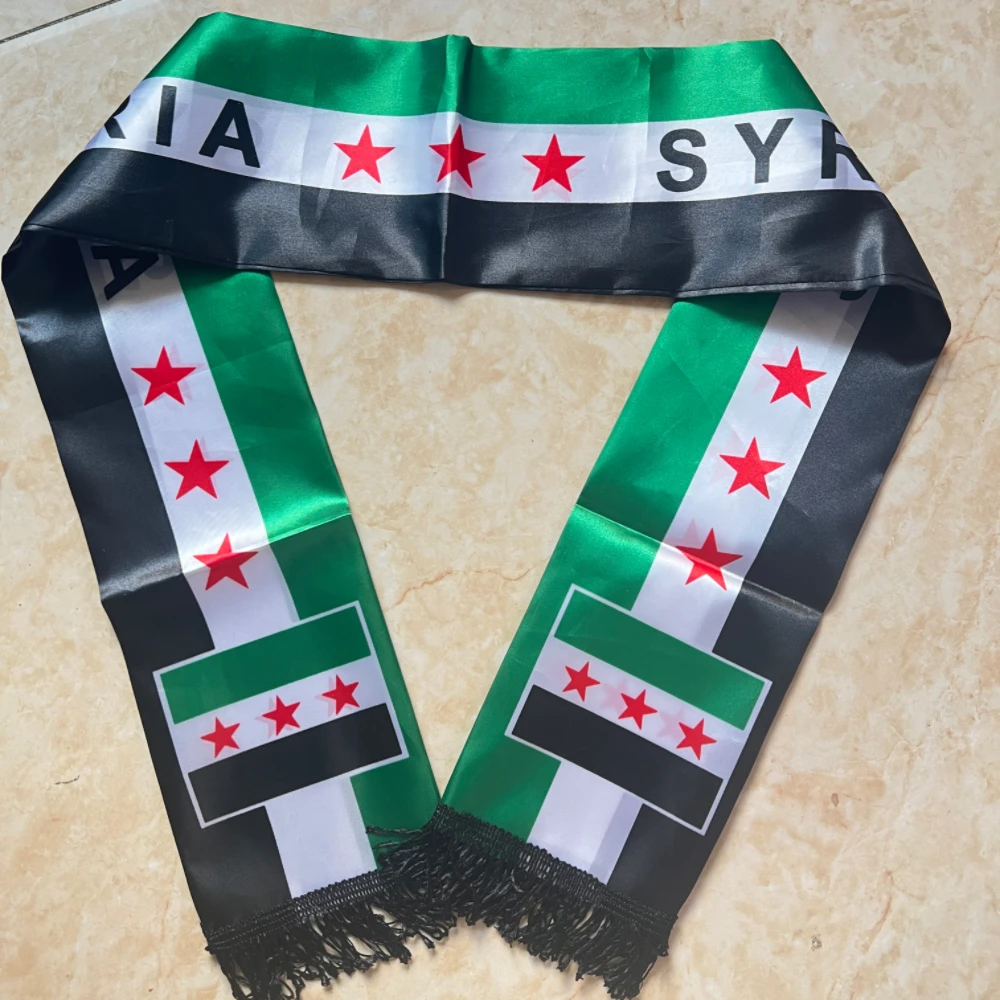 YIXIN bufanda siria bandera tres estrellas algodón decoración eventos - imagen 2