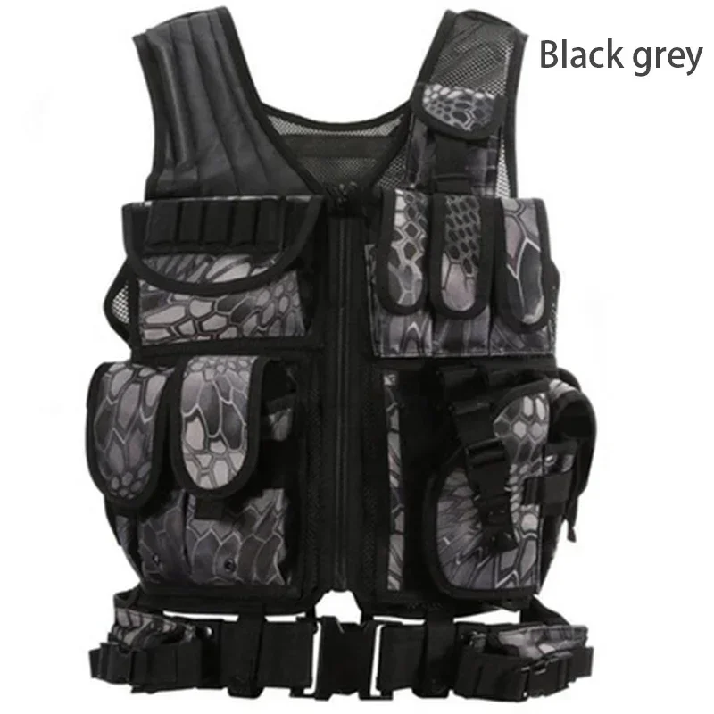 Chaleco táctico MOLLE camuflaje CS nylon para airsoft y caza de tipo portacachas - imagen 5