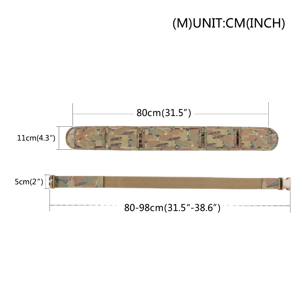 Cinturón Táctico ELITE SPANKER MOLLE con Almohadilla para Caza