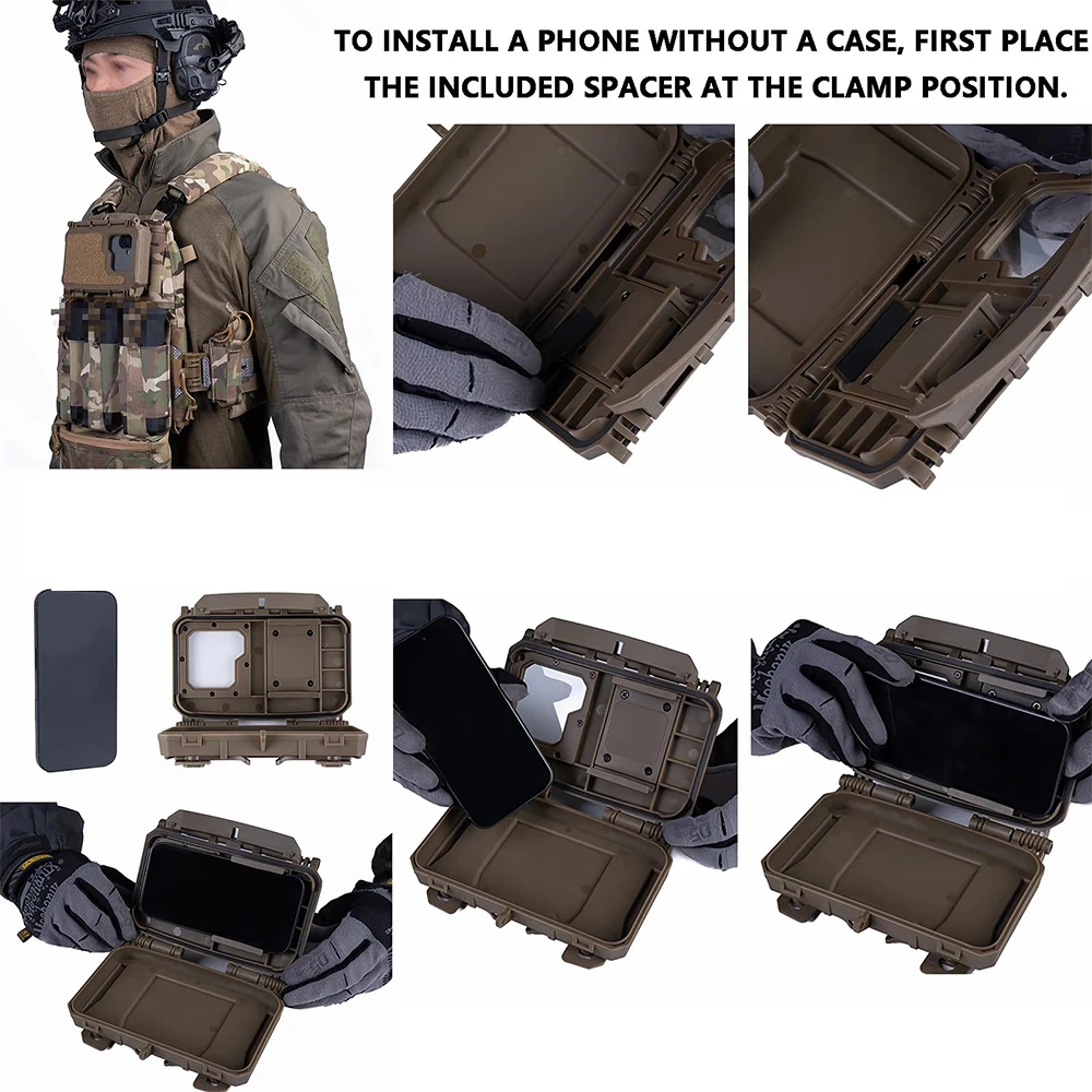 Soporte táctico MOLLE teléfono Quick Release abatible con ventana - imagen 4