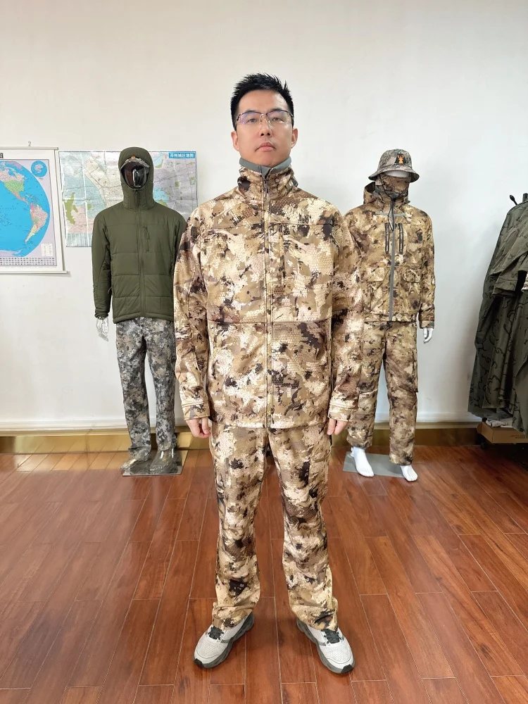Chaqueta impermeable táctica cortaviento cálida para caza, multicapa