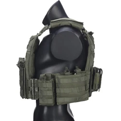 Chaleco táctico liberación rápida MOLLE bolsa triple frontal resistente