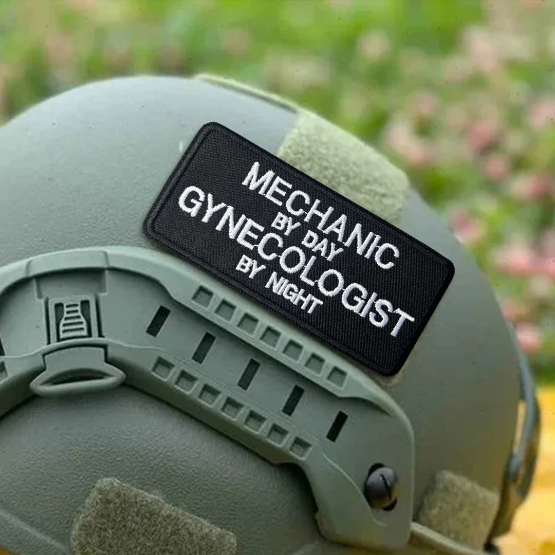 Parche bordado Mecánico el día, Ginecólogo la noche gancho y bucle - imagen 4