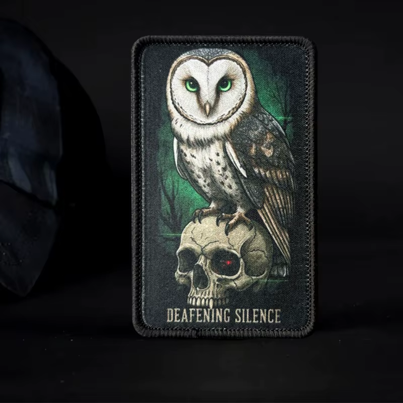 Parche táctico velcro búho calavera moral con gancho y bucle - imagen 2