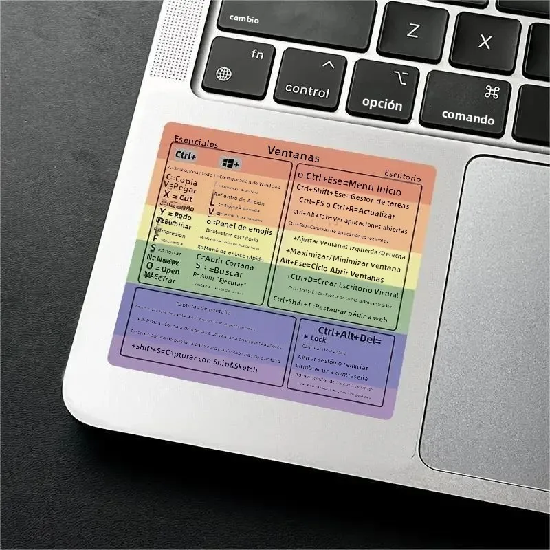 Pegatinas de teclado para portátil con atajos – guía rápida