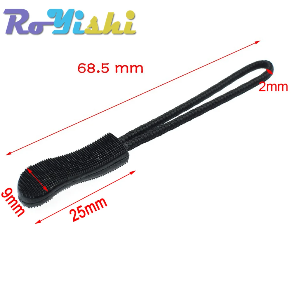Tirador de cremallera cordón Lariat negro para mochilas tácticas - imagen 2