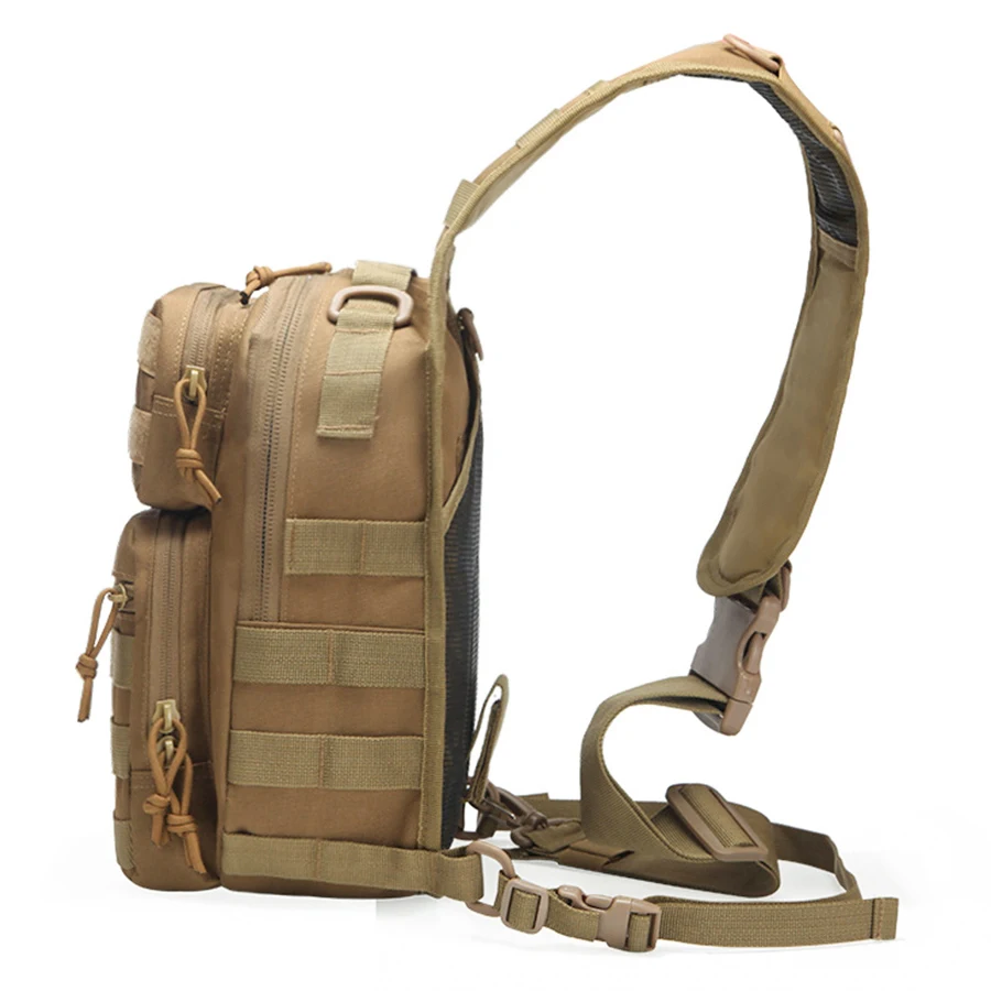 Bolso de pecho táctico MOLLE con correa tejida y accesorios - imagen 4
