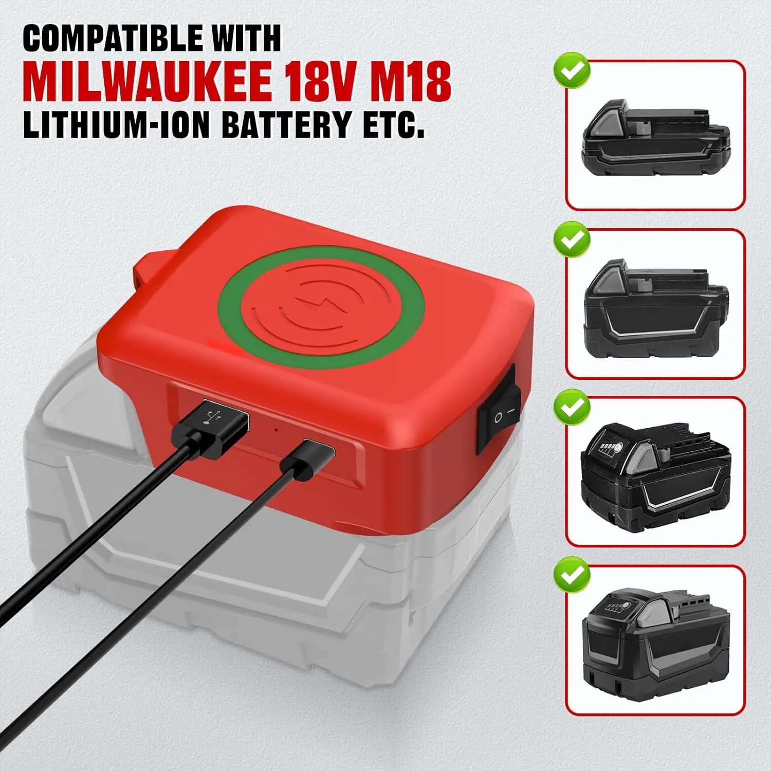 Adaptador cargador durante camping al aire libre