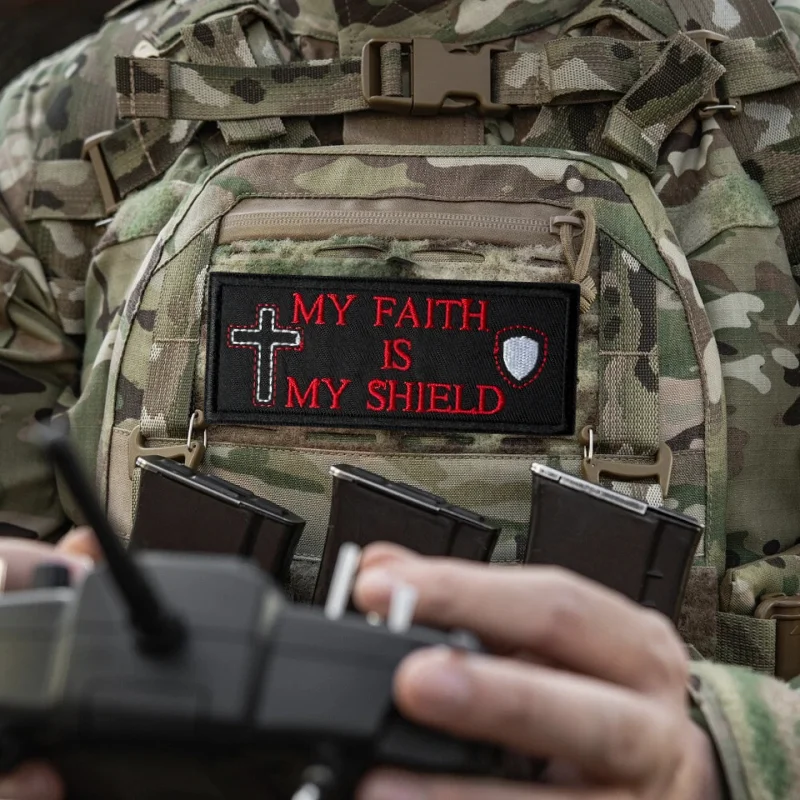 Parche MOLLE bordado 3D táctico - Escrituras cristianas para chaleco