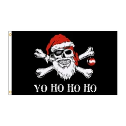 Bandera pirata Jolly Roger Navidad – Poliestere imperial para interior y exterior