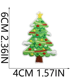 Parches termoadhesivos navideños bordados de Papá Noel y árbol