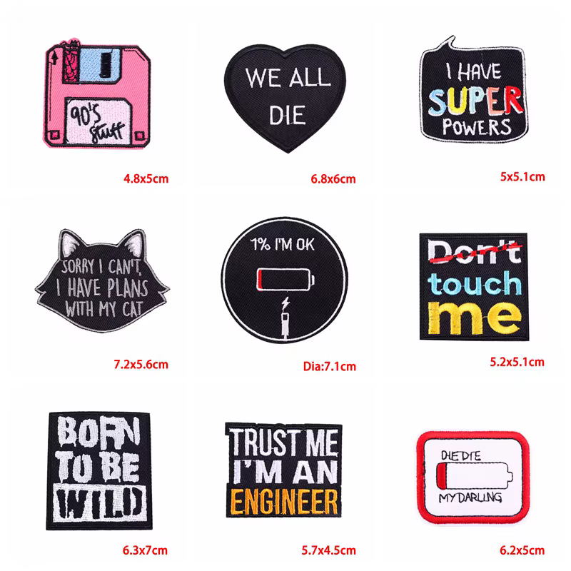 Parche termoadhesivo punk letras humorísticas lenguaje positivo ropa