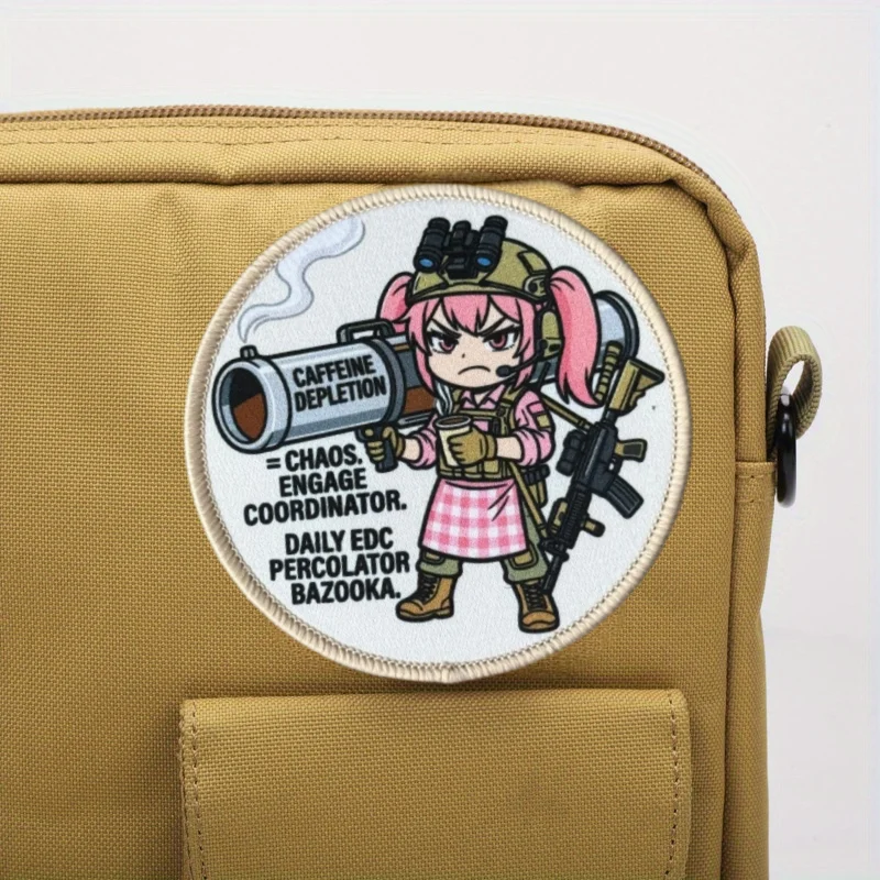 Parche táctico anime para gorra con gancho y bucle, militar