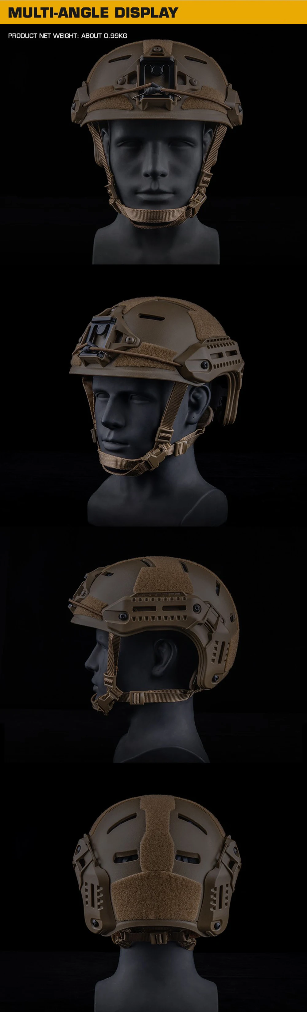 Casco táctico con rail M-LOK