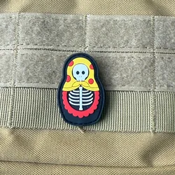 Parche táctico PVC con velcro calavera matrioshka infantil insignia