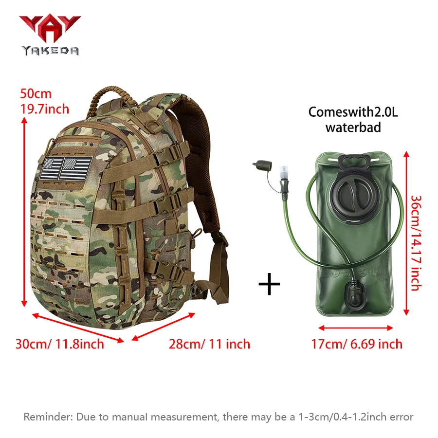 YAKEDA Mochila táctica para hidratación compatible con bolsa de agua - imagen 2
