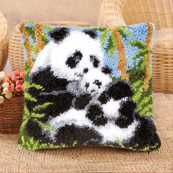 Funda almohada bordada lana gruesa motivos loro pollo mariposa - imagen 2