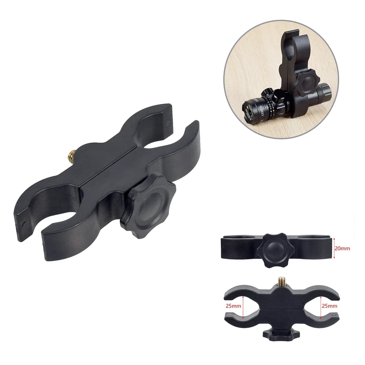 Abrazadera táctica para linterna en visor de rifle 25/30 mm - imagen 2