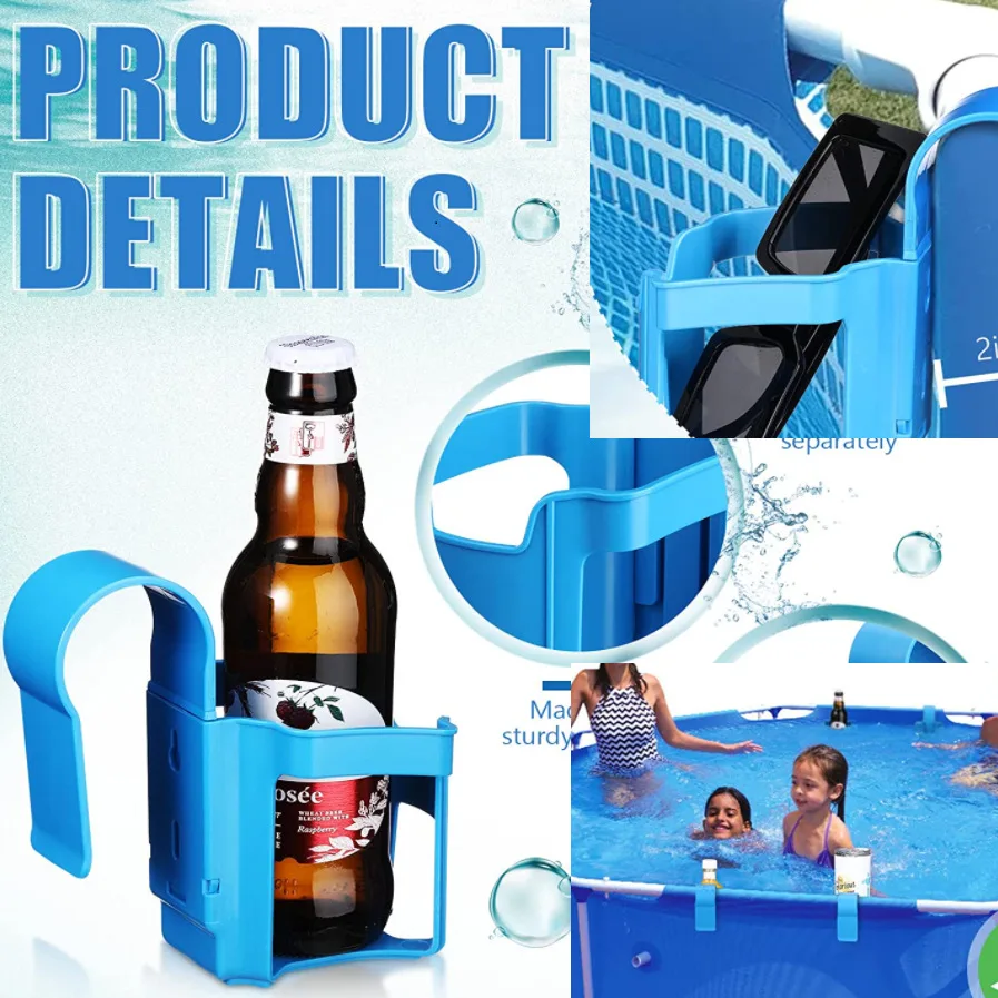 Soporte para bebidas de piscina con organizador de vasos y cervezas - imagen 2