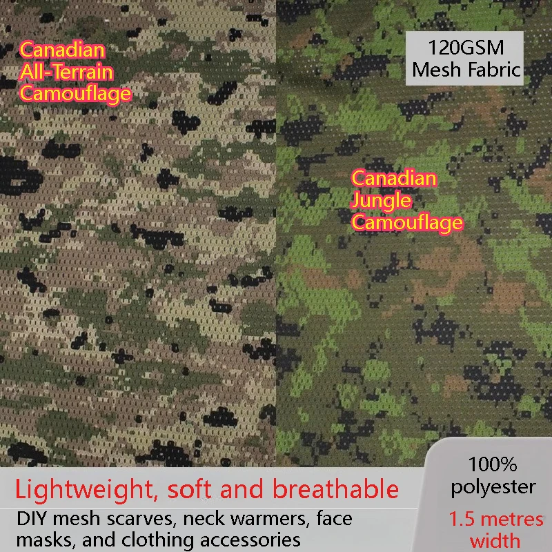 Tela Malla Camuflaje Ligera 120GSM – Canadiense, Mexicana, Malasia para DIY - imagen 3